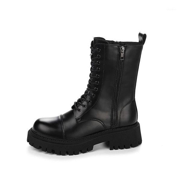 boots women fashion solid leather middle women's boots leather lace-up thick round toe shoes winter female1, Black
boots women fashion solid leather middle women's boots leather lace-up thick round toe shoes winter female1, Black