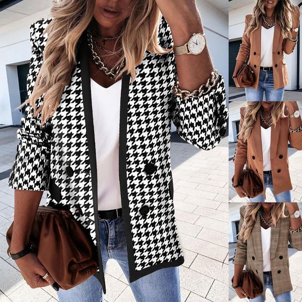 women's suits & blazers women blazer coat fashion shawl collar plaid casual elegant office ladies work wear autumn long sleeve outfits, White;black
women's suits & blazers women blazer coat fashion shawl collar plaid casual elegant office ladies work wear autumn long sleeve outfits, White;black