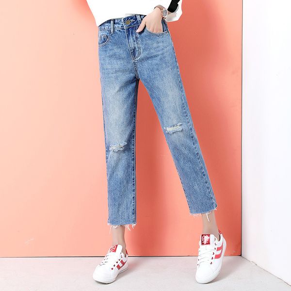 denim straight with high waist ripped boyfriend hole for woman more size mother jeans loosen pants mq36, Blue
denim straight with high waist ripped boyfriend hole for woman more size mother jeans loosen pants mq36, Blue