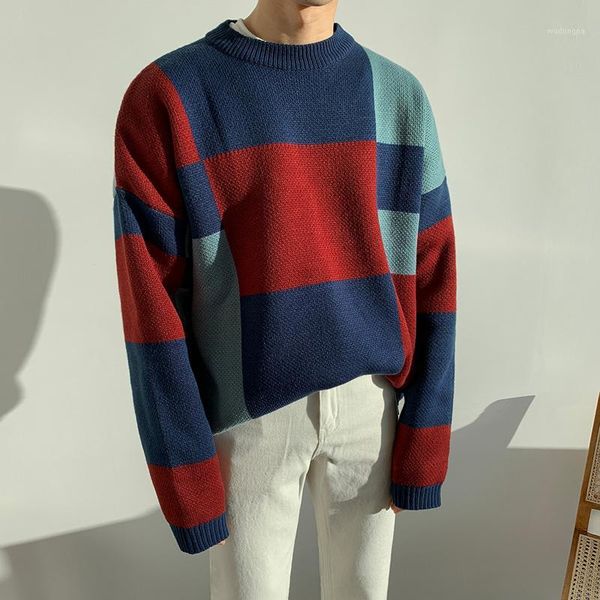ewq / men's wear plaid couple sweater autumn winter korean fashion personalized thickened loose kintted 2020 new 9y32431, White;black
ewq / men's wear plaid couple sweater autumn winter korean fashion personalized thickened loose kintted 2020 new 9y32431, White;black