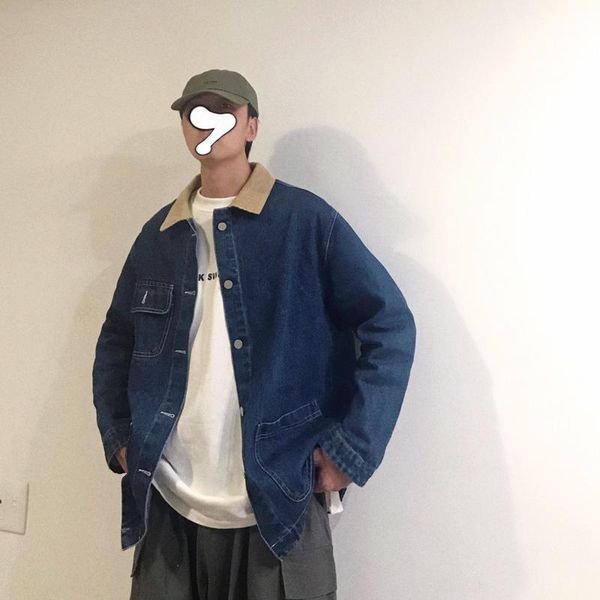 men's jackets 2021 spring korean trend lapel solid color personality loose long-sleeved street casual denim jacket, Black;brown
men's jackets 2021 spring korean trend lapel solid color personality loose long-sleeved street casual denim jacket, Black;brown
