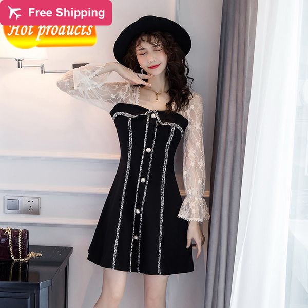2021 New Elegant Short Feminine Spring Summer Long Extension Retail Rentals a Line Dressed in Black Square Collar White Button Dress O0JA, Black;gray
2021 New Elegant Short Feminine Spring Summer Long Extension Retail Rentals a Line Dressed in Black Square Collar White Button Dress O0JA, Black;gray