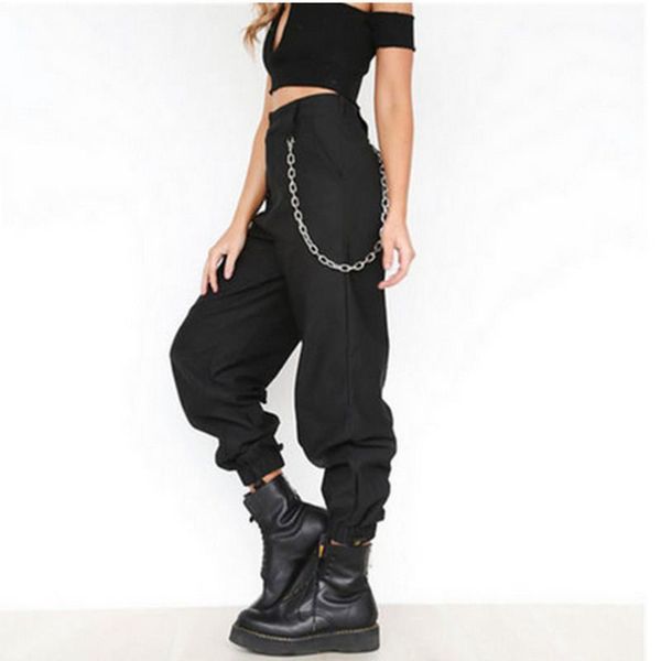 s-3xl plus size pants women casual high waist cargo pants women loose solid black khaki trousers pockets elastic waist bottoms, Black;white
s-3xl plus size pants women casual high waist cargo pants women loose solid black khaki trousers pockets elastic waist bottoms, Black;white