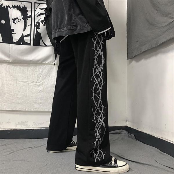 harajuku casual winter straight pants loose thorn print black women sweatpants streetwear cool girl ladies pants, Black;white
harajuku casual winter straight pants loose thorn print black women sweatpants streetwear cool girl ladies pants, Black;white