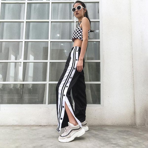 femme streetwear new casual satin pants side button striped split pants women black high waist straight sweatpants pantalon, Black;white
femme streetwear new casual satin pants side button striped split pants women black high waist straight sweatpants pantalon, Black;white
