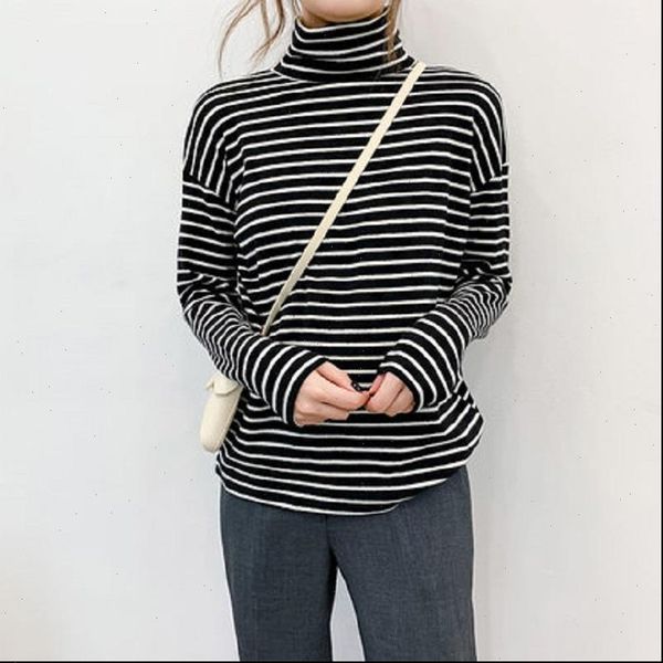 autumn turtleneck striped vintage long sleeved t shirt female korean fashion loose casual women ins harajuku chic female t shirt, White
autumn turtleneck striped vintage long sleeved t shirt female korean fashion loose casual women ins harajuku chic female t shirt, White