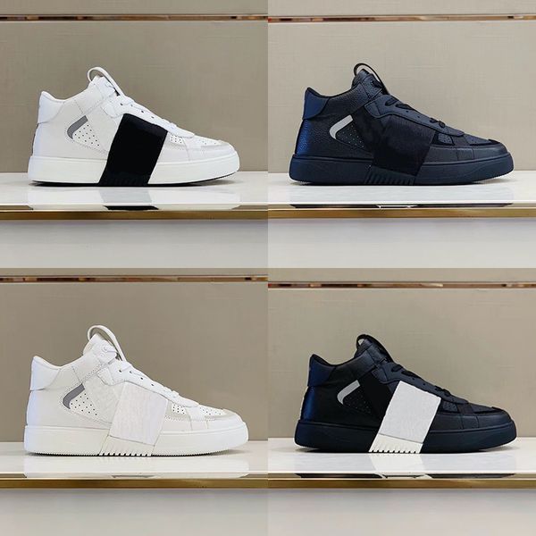 new men vl7n embossed leather sneaker high black white straps platform flats trainer women reflective runner shoes with box 265
new men vl7n embossed leather sneaker high black white straps platform flats trainer women reflective runner shoes with box 265