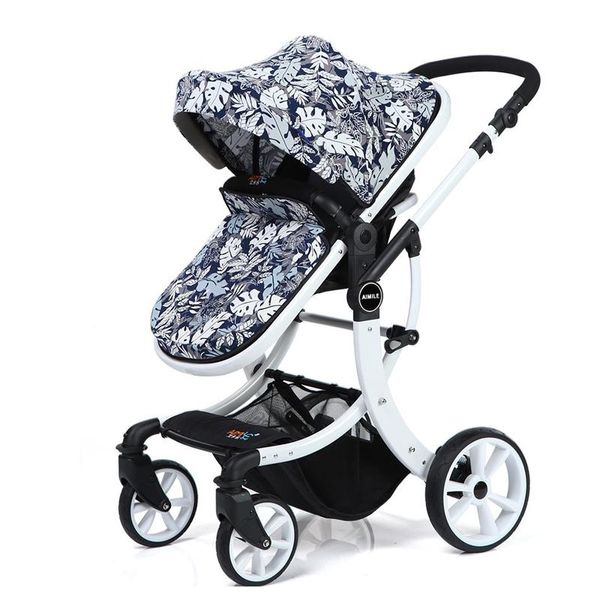 2020 Baby Stroller 3 In 1,travel High Land-scape Stroller,folding Carriage For Newborns Baby Trolley Car,white Pushchairr,pram