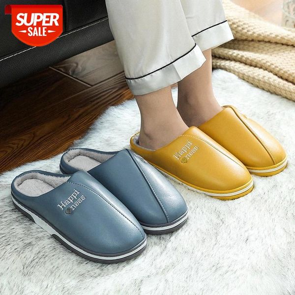 men and women pu leather slippers women's autumn and winter household non-slip warm cotton shoes letter pattern indoor slippers #jm0m, Black
men and women pu leather slippers women's autumn and winter household non-slip warm cotton shoes letter pattern indoor slippers #jm0m, Black