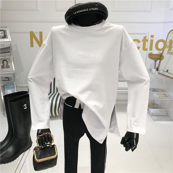 niche design o-neck with split hem ground long sleeve t-shirt women winter new simple and versatile underlay with ins style1, White
niche design o-neck with split hem ground long sleeve t-shirt women winter new simple and versatile underlay with ins style1, White