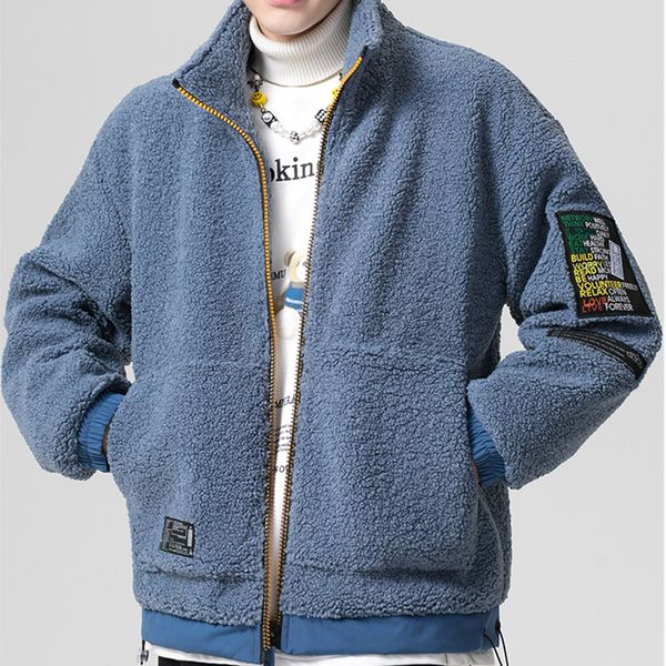 men zipper lambswool coat winter new youth trend all-match jacket men's slim fashion warm streetwear male kg-251, Black
men zipper lambswool coat winter new youth trend all-match jacket men's slim fashion warm streetwear male kg-251, Black
