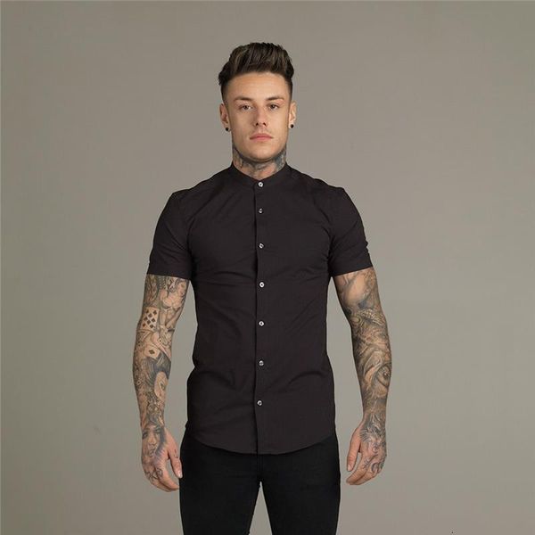 new summer fashion short sleeve shirt mens slim fit male social business dress shirt solid mens fitness sports clothing, White;black
new summer fashion short sleeve shirt mens slim fit male social business dress shirt solid mens fitness sports clothing, White;black