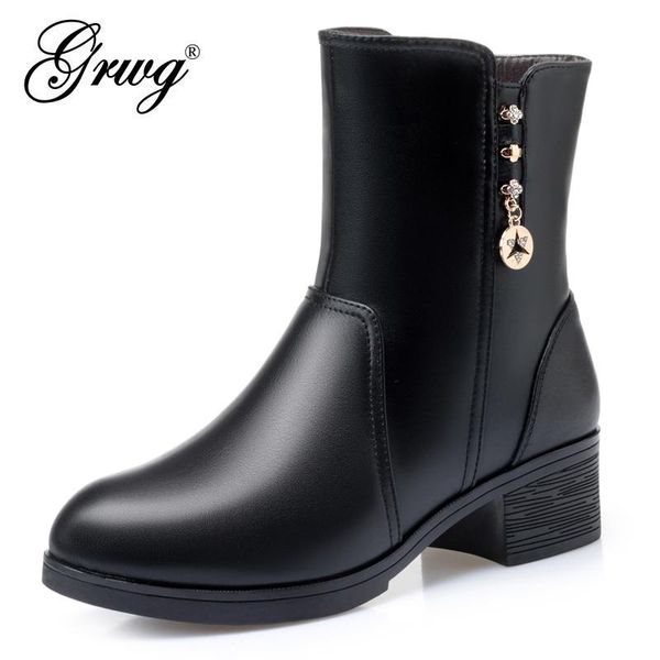 women winter shoes boots 2021 new genuine leather ladies short boots fashion wool lining large size ankle women, Black
women winter shoes boots 2021 new genuine leather ladies short boots fashion wool lining large size ankle women, Black