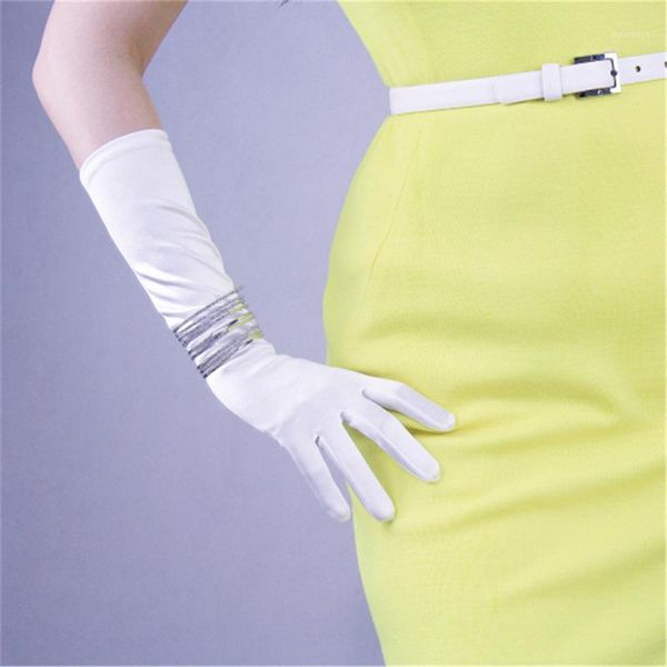 silk gloves 38cm elastic silk satin pearl milk white women' long sunscreen gloves 3-scb381, Blue;gray
silk gloves 38cm elastic silk satin pearl milk white women' long sunscreen gloves 3-scb381, Blue;gray