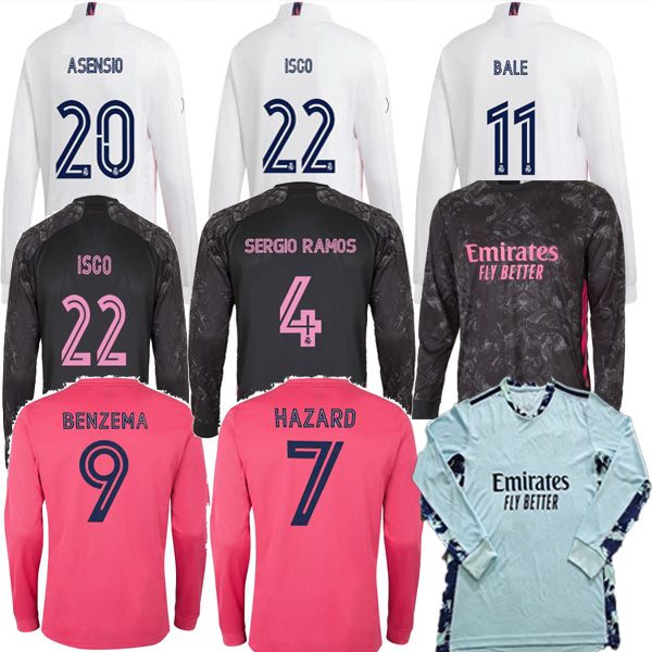 20 21 real madrid hazard modric long sleeves mens soccer jerseys sergio ramos benzema isco kroos mariano home away 3rd football shirt, Black;yellow
20 21 real madrid hazard modric long sleeves mens soccer jerseys sergio ramos benzema isco kroos mariano home away 3rd football shirt, Black;yellow