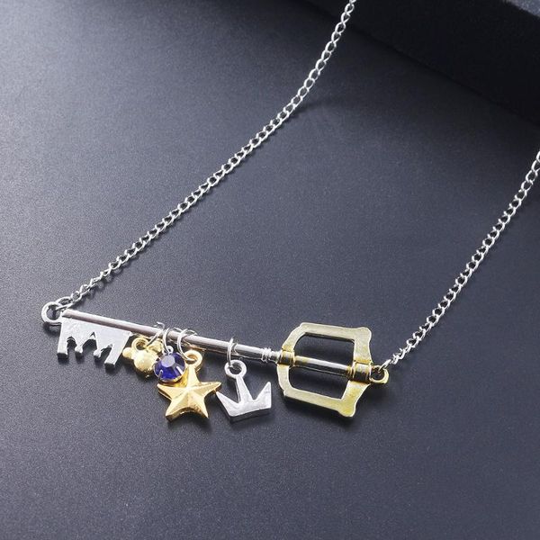 pendant necklaces kingdom hearts sora key keyblade pendants crown star blue crystal choker necklace for women men keyring jewelry, Silver
pendant necklaces kingdom hearts sora key keyblade pendants crown star blue crystal choker necklace for women men keyring jewelry, Silver