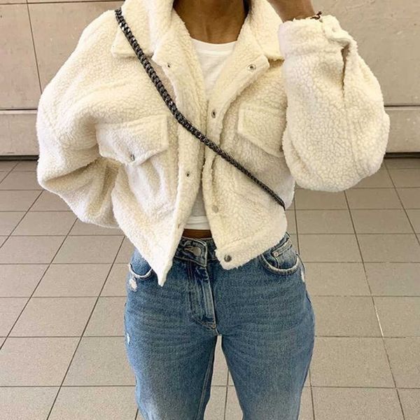 fashion lamb wool autumn winter coat women jacket fleece shaggy warm cropped jackets overcoat single breasted outwear t201031, Black;brown 
fashion lamb wool autumn winter coat women jacket fleece shaggy warm cropped jackets overcoat single breasted outwear t201031, Black;brown