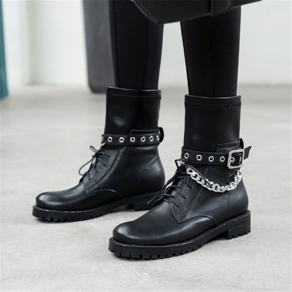 boots pxelena designer metal chain buckle women motorcycle combat ankle genuine leather low heels punk shoes1, Black
boots pxelena designer metal chain buckle women motorcycle combat ankle genuine leather low heels punk shoes1, Black