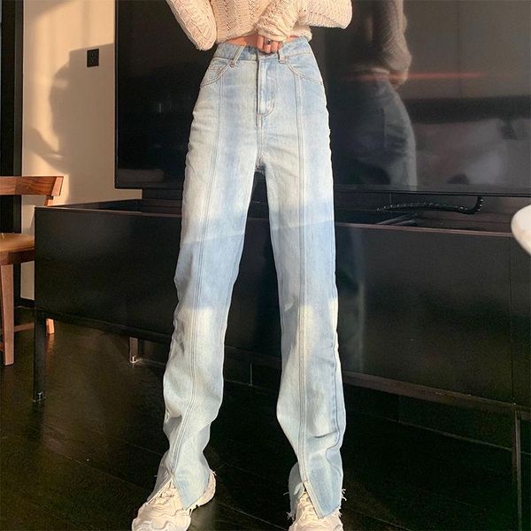 women high waist blue ladies jeans straight 2021 loose denim long pants elegant split femme mujer spring autumn cargo pants
women high waist blue ladies jeans straight 2021 loose denim long pants elegant split femme mujer spring autumn cargo pants