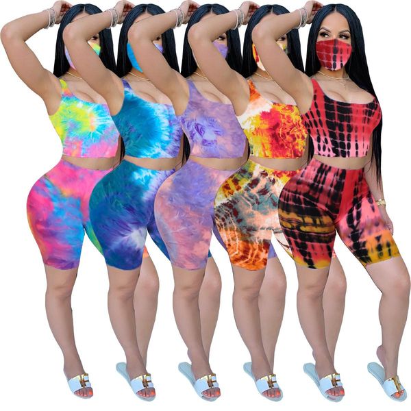 2020 designer summer women two piece outfits tie dye set casual tracksuit with face mask women clothes short sleeve t-shirt suits plus size, Gray
2020 designer summer women two piece outfits tie dye set casual tracksuit with face mask women clothes short sleeve t-shirt suits plus size, Gray