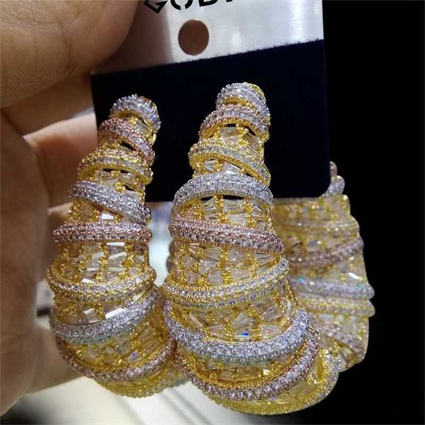 godki fashion 3 tone cubic zircon big hoop earrings trendy charms dubai round hoop statement earring for women wedding jewelry 220108, Golden;silver
godki fashion 3 tone cubic zircon big hoop earrings trendy charms dubai round hoop statement earring for women wedding jewelry 220108, Golden;silver