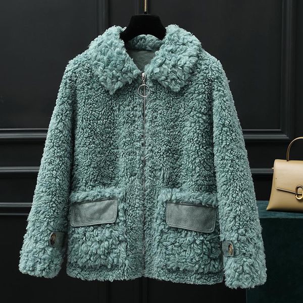 women's fur & faux jacket 100% genuine wool korean simple jackets for women 2021 soft coat female sheep shearing mujer chaqueta zjt696, Black
women's fur & faux jacket 100% genuine wool korean simple jackets for women 2021 soft coat female sheep shearing mujer chaqueta zjt696, Black