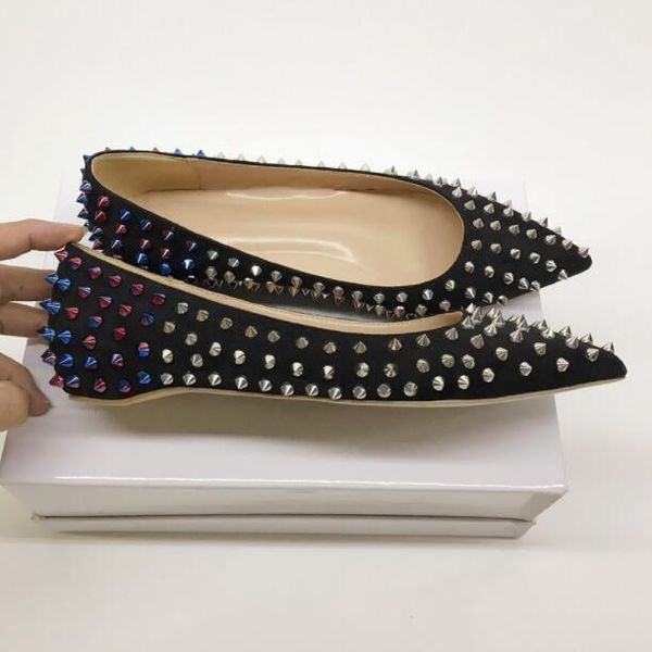 brand glitter red bottom spiked flat shoes women luxury red sole shoes sequins heels party wedding shoes pointed toe pumps, Black
brand glitter red bottom spiked flat shoes women luxury red sole shoes sequins heels party wedding shoes pointed toe pumps, Black