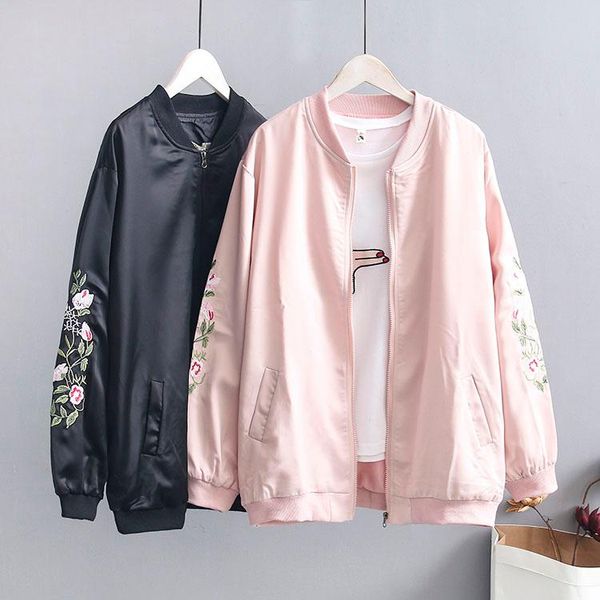 vintage embroidery basic jacket coat autumn 2020 street satin bomber jacket women baseball jackets plus size, Black;brown
vintage embroidery basic jacket coat autumn 2020 street satin bomber jacket women baseball jackets plus size, Black;brown