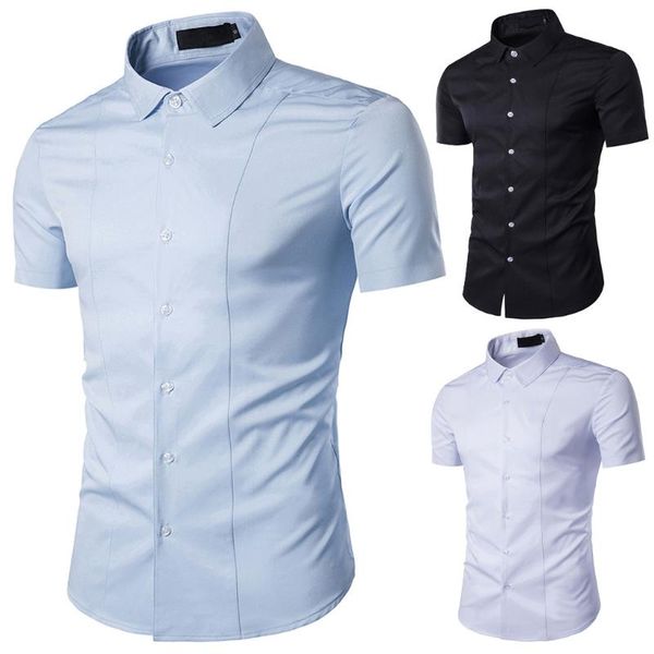 men's casual shirts 2021 fashion business leisure short-sleeved lattice printing shirt blouse w501, White;black
men's casual shirts 2021 fashion business leisure short-sleeved lattice printing shirt blouse w501, White;black