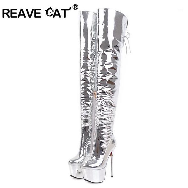 boots reave cat platform thigh high pu leather women spring autumn heels shoes pointed toe over the knee a9191, Black
boots reave cat platform thigh high pu leather women spring autumn heels shoes pointed toe over the knee a9191, Black