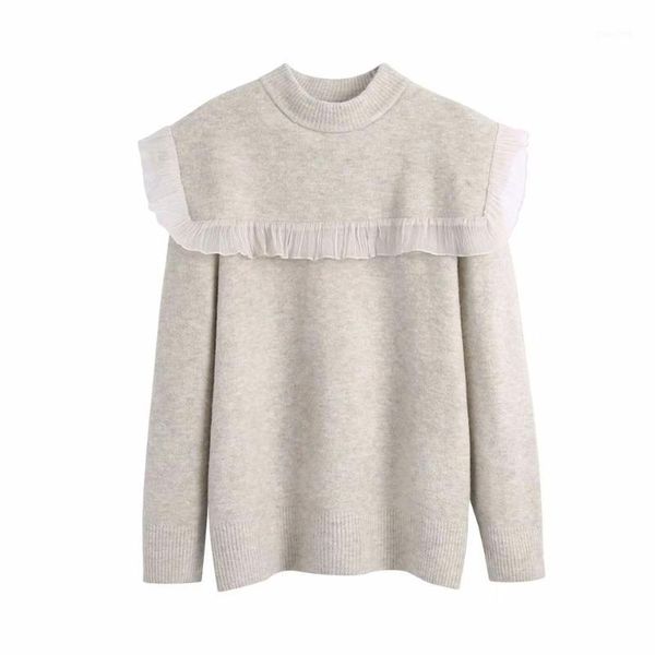 2020 new fall winter women contrast organza knit sweater long sleeves casual fashion women sweaters pullovers1, White;black
2020 new fall winter women contrast organza knit sweater long sleeves casual fashion women sweaters pullovers1, White;black