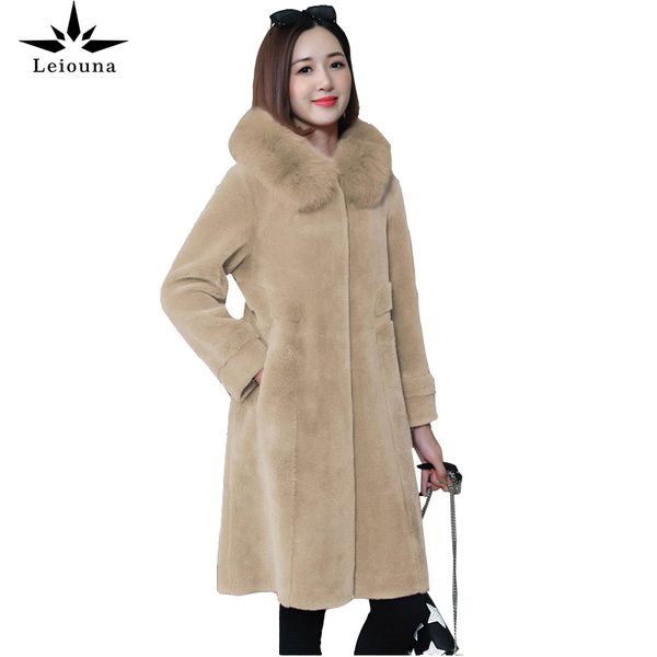 leiouna long thick warm fashion new winter parker coat sheep shearing fur one fox fur winter medium hooded women's jackets 201031, Black
leiouna long thick warm fashion new winter parker coat sheep shearing fur one fox fur winter medium hooded women's jackets 201031, Black