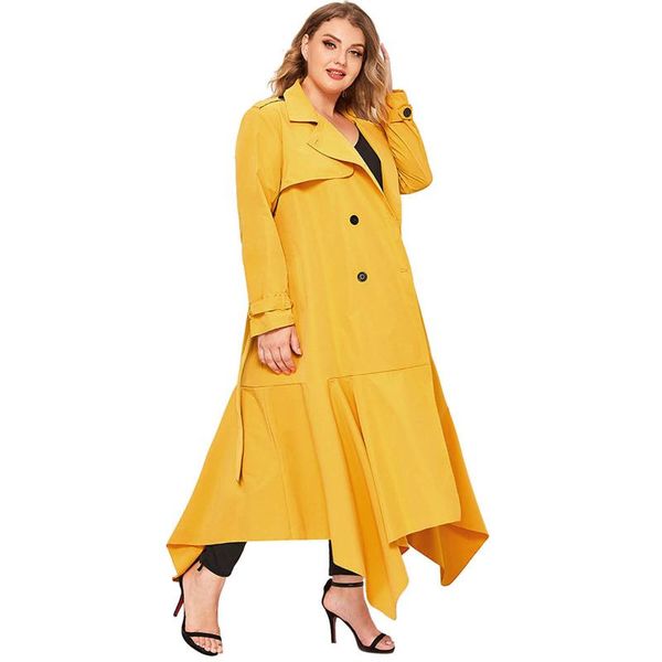 women's trench coats plus size solid long coat double-breasted irregular big hem cardigan woman doudoune femme hiver 2021 e1, Tan;black
women's trench coats plus size solid long coat double-breasted irregular big hem cardigan woman doudoune femme hiver 2021 e1, Tan;black