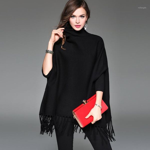 2019 autumn and winter new women's tassel long sleeved sweater jacket jacket female cloak shawl1, Black
2019 autumn and winter new women's tassel long sleeved sweater jacket jacket female cloak shawl1, Black