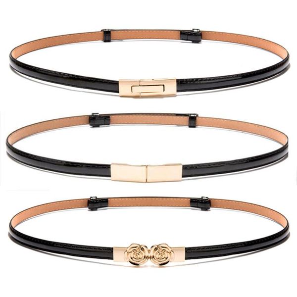 belts fashion waistbands for women dress thin bright pu belt gold adjustable patent leather strap lady decorative ceinture femme, Black;brown
belts fashion waistbands for women dress thin bright pu belt gold adjustable patent leather strap lady decorative ceinture femme, Black;brown