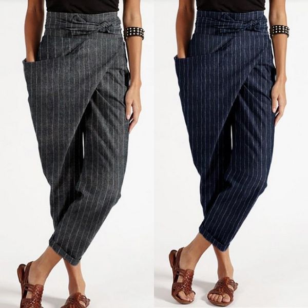 women striped trousers 2020 stylish asymmetrical harem pants causal lace up long pantalon palazzo female plus size turnip, Black;white
women striped trousers 2020 stylish asymmetrical harem pants causal lace up long pantalon palazzo female plus size turnip, Black;white