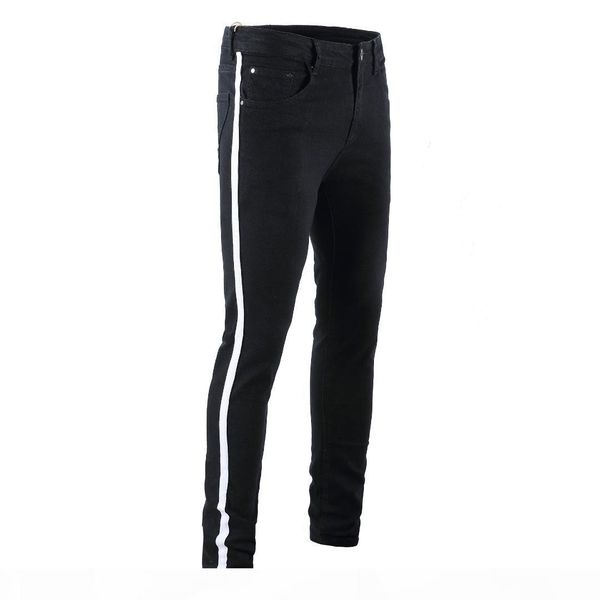 new knee hole slim distressed jeans men ripped tore up streetwear hiphop trousers clothes for men slim stripe pencil pants, Blue
new knee hole slim distressed jeans men ripped tore up streetwear hiphop trousers clothes for men slim stripe pencil pants, Blue