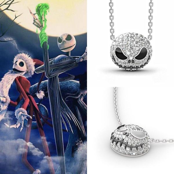 the nightmare before christmas gothic jack skellington cosplay necklace pendant halloween gift, Silver
the nightmare before christmas gothic jack skellington cosplay necklace pendant halloween gift, Silver
