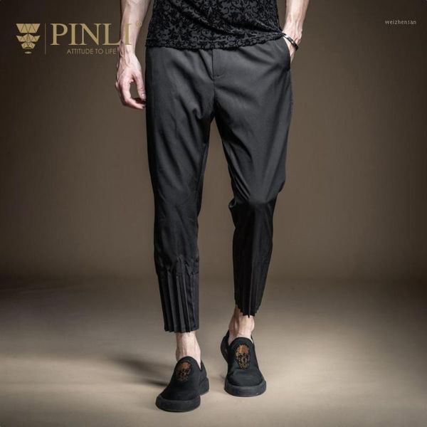 pinli 2020 summer new slim little feet frill business solid color casual men's ankle-length pants pencil pants b2022171981, Black
pinli 2020 summer new slim little feet frill business solid color casual men's ankle-length pants pencil pants b2022171981, Black