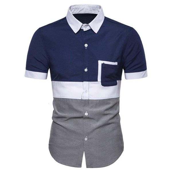 fashion men's shirt cotton patckwork summer casual shirt man short sleeve shirts chemise homme slim fit laple, White;black
fashion men's shirt cotton patckwork summer casual shirt man short sleeve shirts chemise homme slim fit laple, White;black