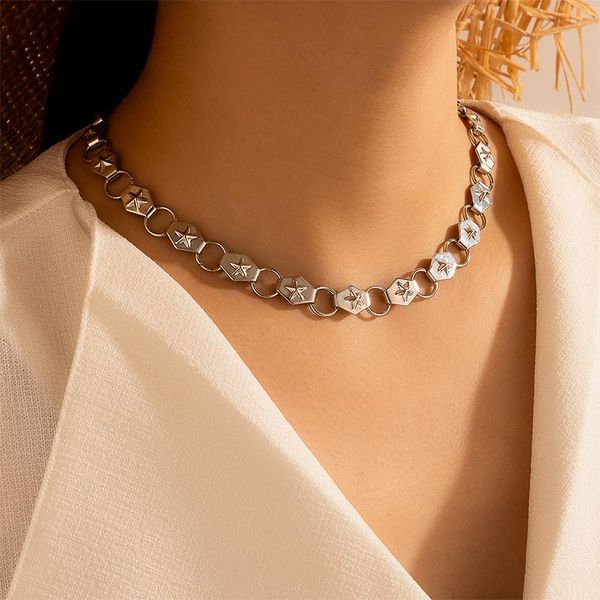 chokers trendy sliver color star clavicle chains for women geometric hollow metal alloy choker necklace party jewelry 16430, Golden;silver
chokers trendy sliver color star clavicle chains for women geometric hollow metal alloy choker necklace party jewelry 16430, Golden;silver