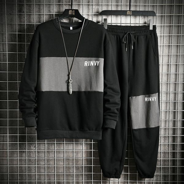 2021 new patchwork men's sportswear sets autumn spring hoodies casual tracksuit sweatshirt + sweatpants track suit 8qss, Black 
2021 new patchwork men's sportswear sets autumn spring hoodies casual tracksuit sweatshirt + sweatpants track suit 8qss, Black
