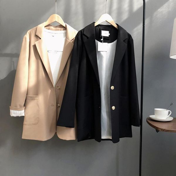women's trench coats 2021 autumn turn down collar blazer long casaco feminino for women elegant coat outerwear1, Tan;black
women's trench coats 2021 autumn turn down collar blazer long casaco feminino for women elegant coat outerwear1, Tan;black