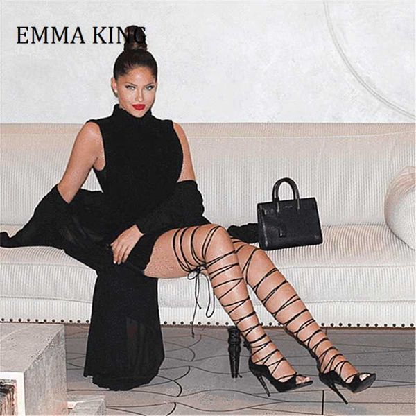 boots 2021 summer women lace up knee high sandals gladiator cross strappy peep toe heels pumps nightclub party shoes, Black
boots 2021 summer women lace up knee high sandals gladiator cross strappy peep toe heels pumps nightclub party shoes, Black