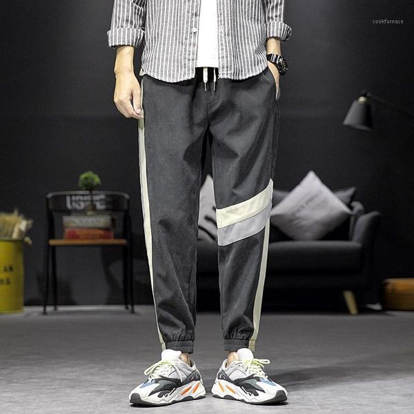 2021 spring new casual pants men's jogging pants stitching 9 points sports men's trousers hip-hop m-4xl1, Black 
2021 spring new casual pants men's jogging pants stitching 9 points sports men's trousers hip-hop m-4xl1, Black