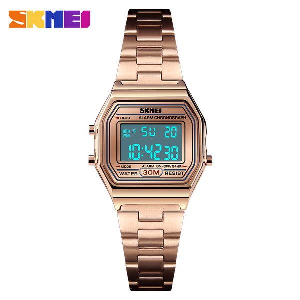 brand skmei women digital watch luxury gold stainless steel womens wrist watches chronograph bracelet alarm clock womens, Slivery;brown
brand skmei women digital watch luxury gold stainless steel womens wrist watches chronograph bracelet alarm clock womens, Slivery;brown
