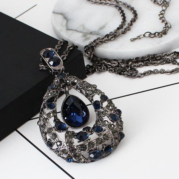 fashion water drop choker necklace for women lady long crystal sweater chain necklace female party jewelry accessories, Silver
fashion water drop choker necklace for women lady long crystal sweater chain necklace female party jewelry accessories, Silver