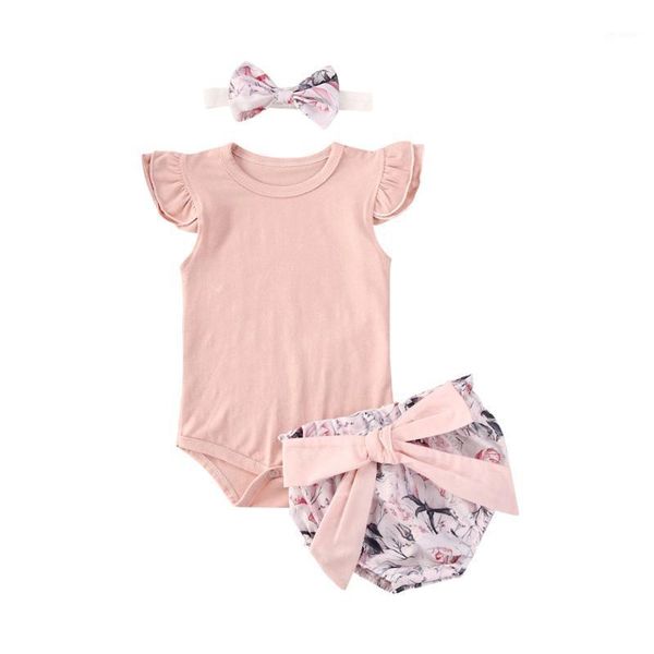 fashion infant newborn baby girls outfit suit sleeve romper bodysuit + floral bow shorts with headband clothes set1, White
fashion infant newborn baby girls outfit suit sleeve romper bodysuit + floral bow shorts with headband clothes set1, White