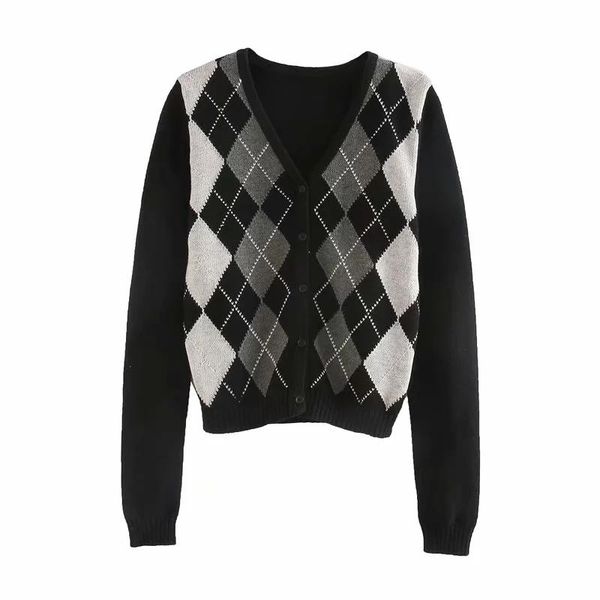 vintage women elegant diamond pattern knitted cardigan 2021 fashion ladies slim bomb knitwear coat casual female girls chic, White
vintage women elegant diamond pattern knitted cardigan 2021 fashion ladies slim bomb knitwear coat casual female girls chic, White