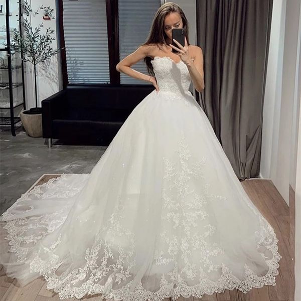 luxury ivory lace wedding dresses sweetheart sleeveless tulle lace 2021 bridal gowns plus size custom made marriage lady wear, White
luxury ivory lace wedding dresses sweetheart sleeveless tulle lace 2021 bridal gowns plus size custom made marriage lady wear, White